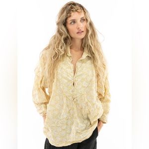 Magnolia Pearl Block Print Tora Shirt ~ NWOT